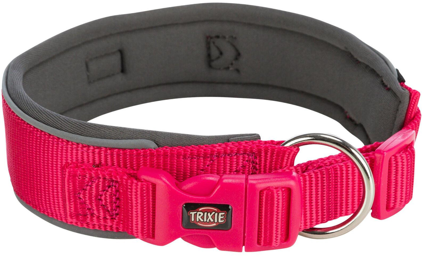 Trixie Premium collar, extra wide, M-L: 40-48 cm/40 mm, fuchsia/graphite.
