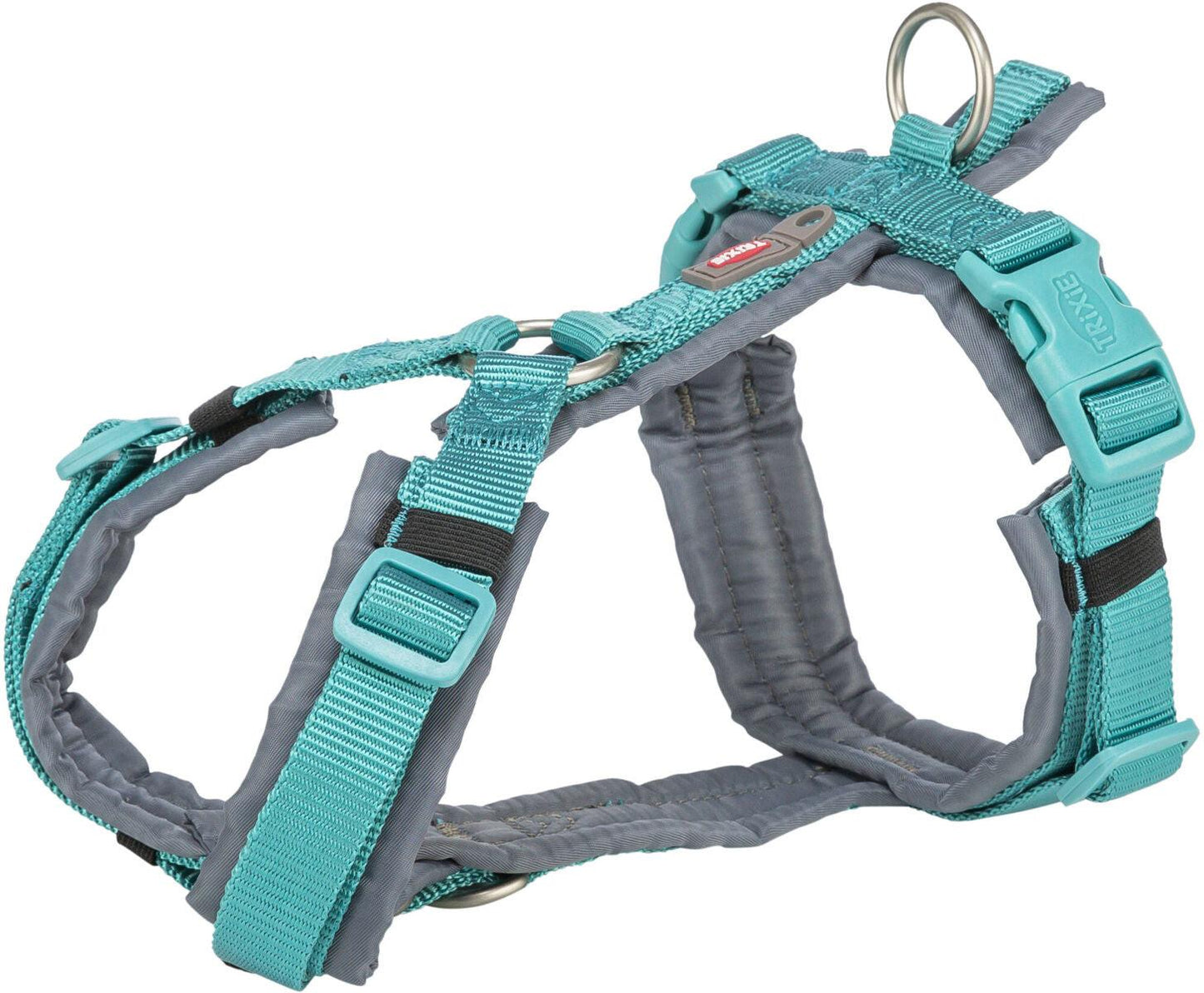 Trixie Premium trekking harness, XS-S: 32-38 cm/13 mm, aqua/graphite.