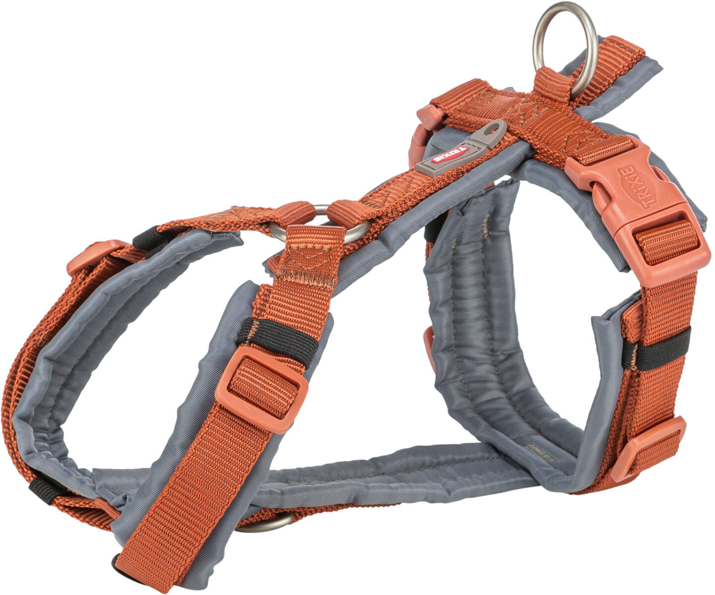 Trixie Premium trekking harness, S: 36–44 cm/15 mm, rust/graphite