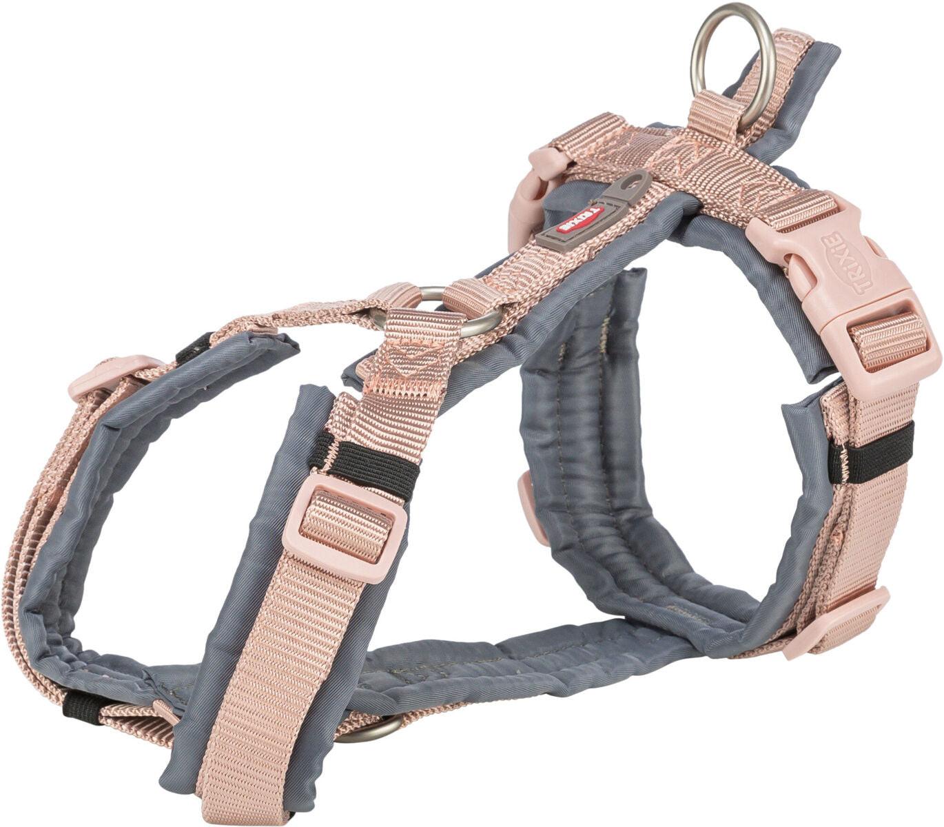 Trixie Premium trekking harness, S-M: 44-53 cm/20 mm, blush/graphite.
