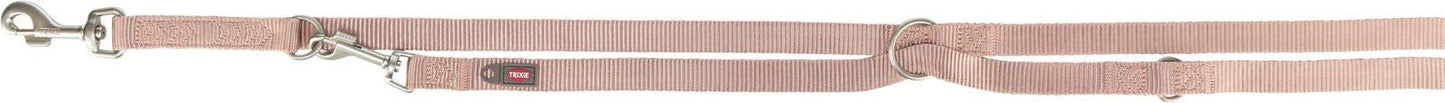 Trixie Premium adjustable lead, M-L: 2.00 m/20 mm, blush.