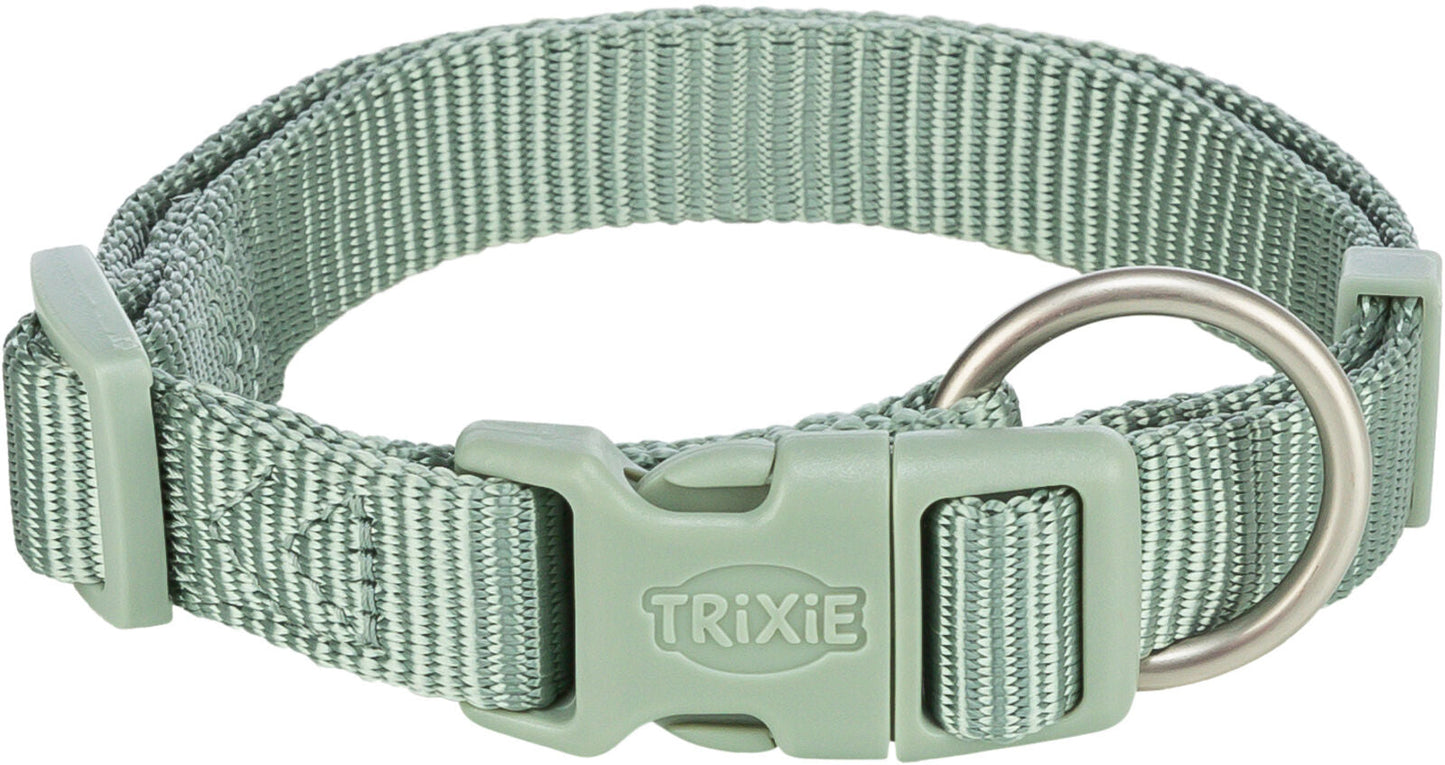 Trixie Premium collar, S–M: 30–45 cm/15 mm, sage
