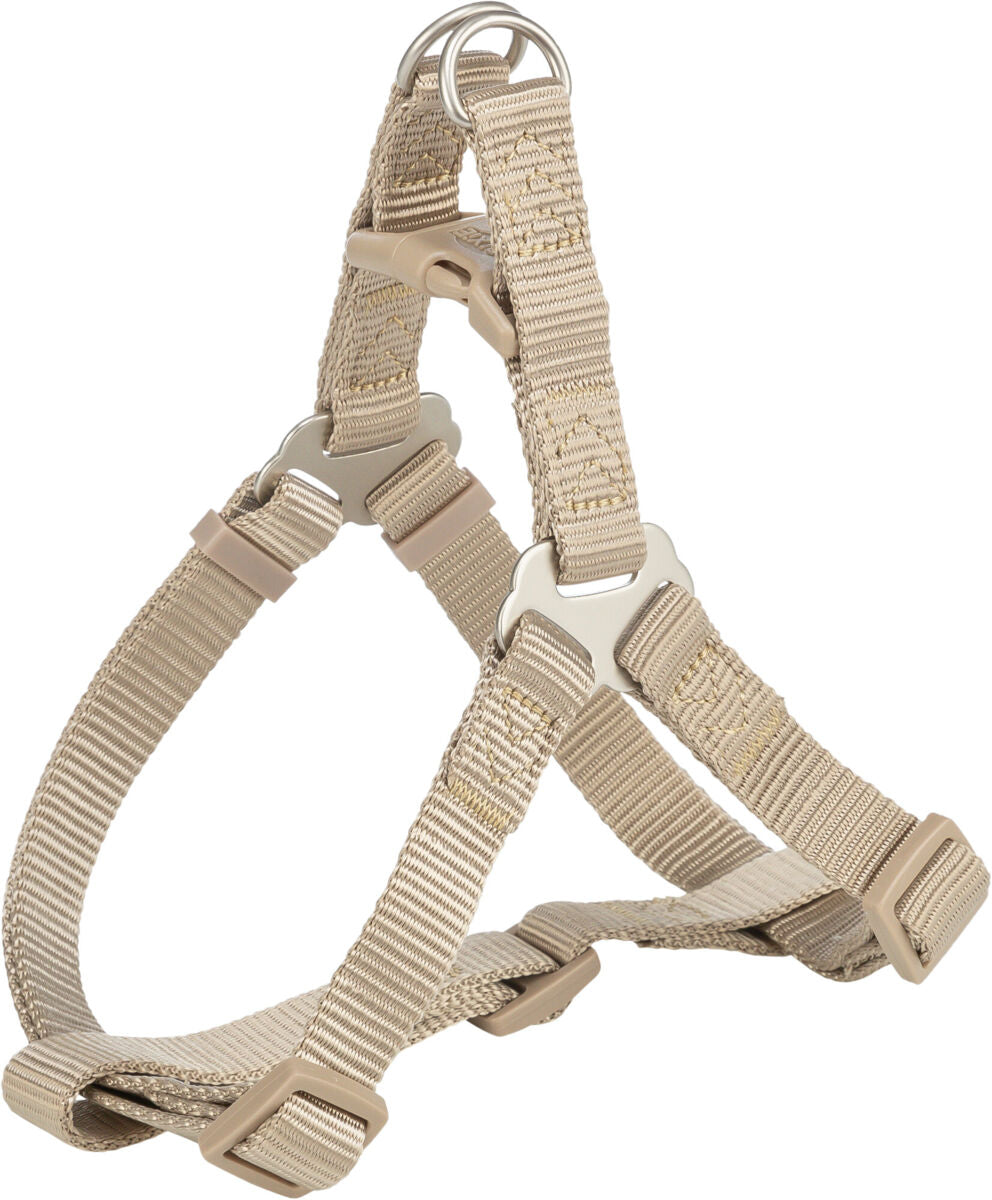 Trixie Premium One Touch harness, M: 50–65 cm/20 mm, sand