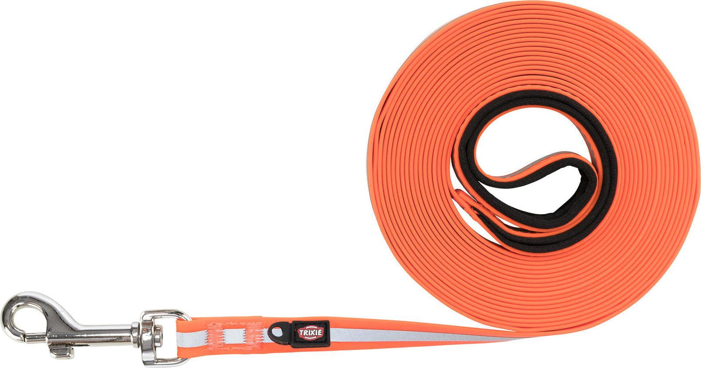 Trixie Easy Life tracking leash reflective, M-XL: 10 m/17 mm, orange.