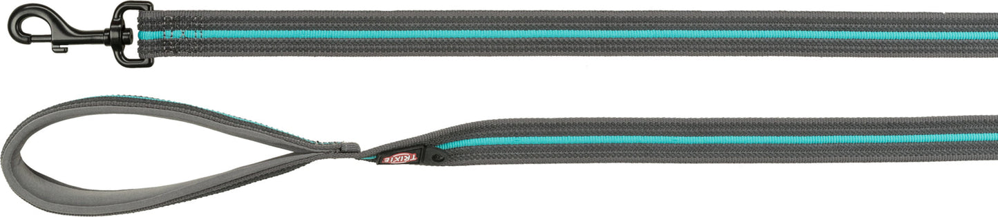 Trixie Fusion leash, extra long, S-L: 1.80 m/17 mm, graphite/ocean