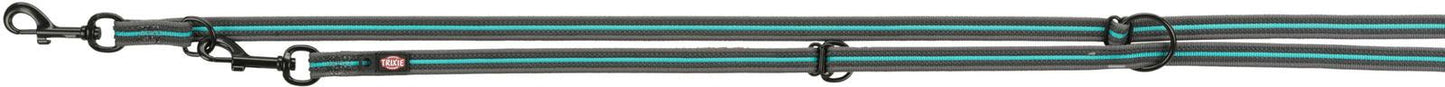 Trixie Fusion adjustable leash, S-L: 2.00 m/17 mm, graphite/ocean.