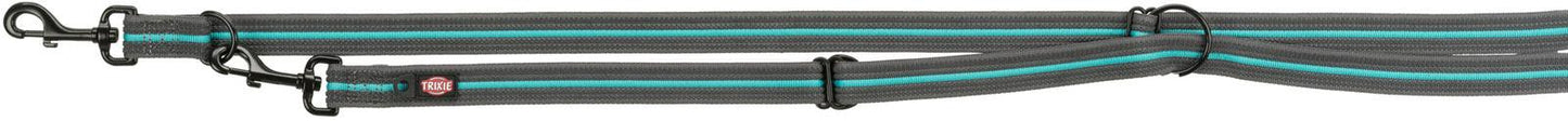 Trixie Fusion adjustable leash, L-XL: 2.00 m/25 mm, graphite/ocean.