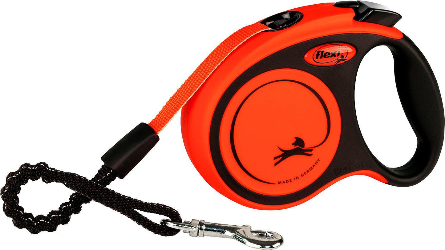 Trixie flexi XTREME, tape leash, XS: 3 m, black/orange.