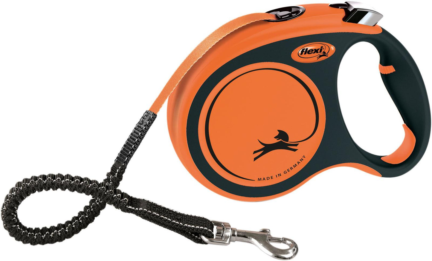 Trixie flexi XTREME, tape leash, L: 5 m, black/orange.