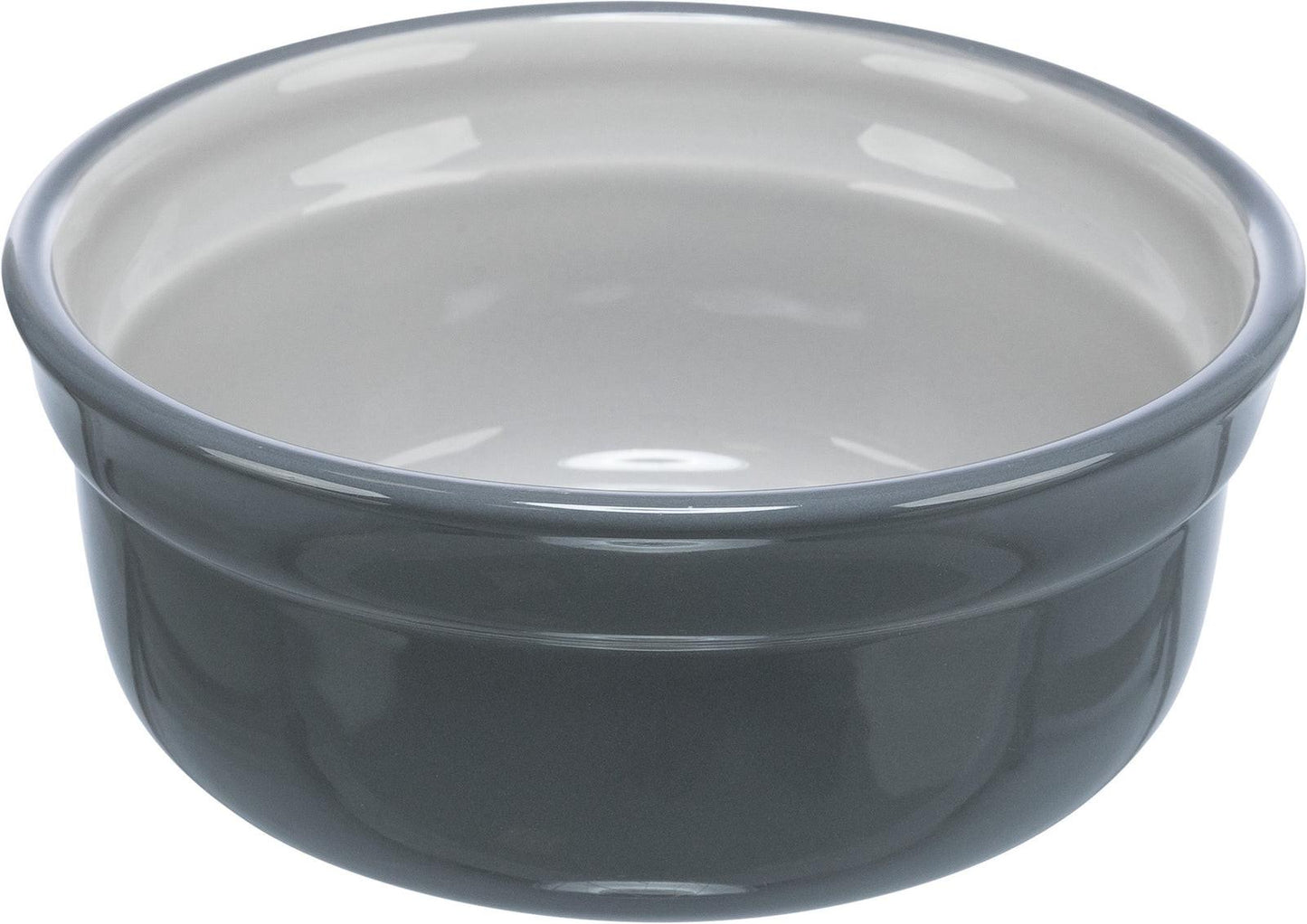 Trixie Bowl ceramic, 0.6 l/ 15 cm, grey/light grey.