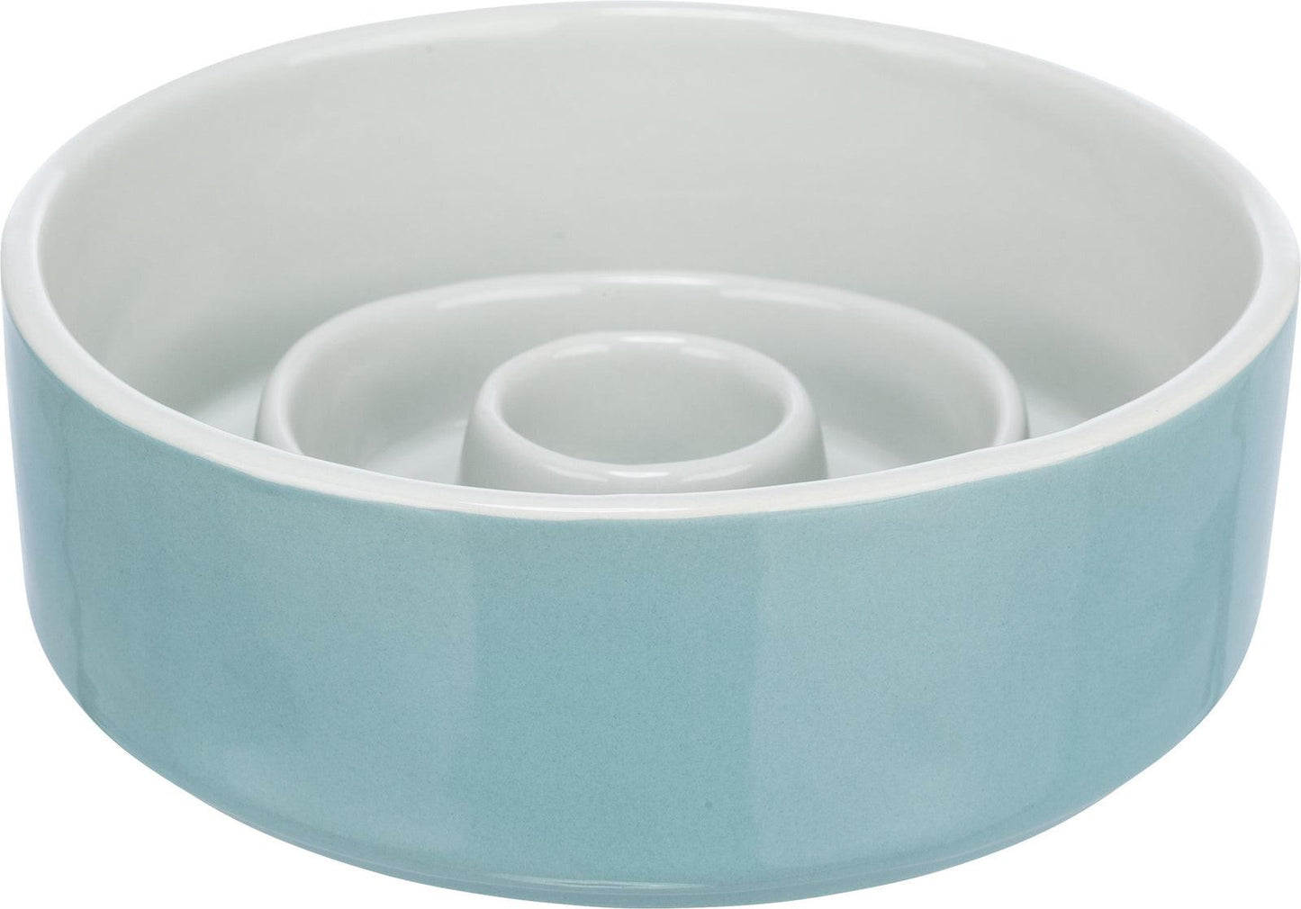Trixie Slow Feeding bowl ceramic, 0.45 l/ 14 cm, grey/blue.