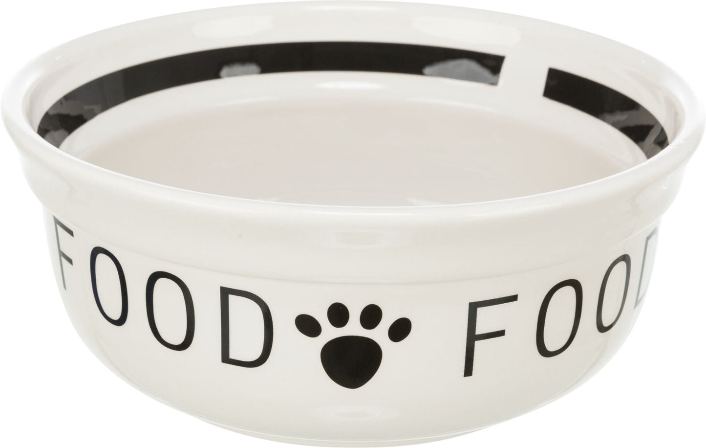 Trixie Food bowl, ceramic, 1.6 l/diam 20 cm, white/black