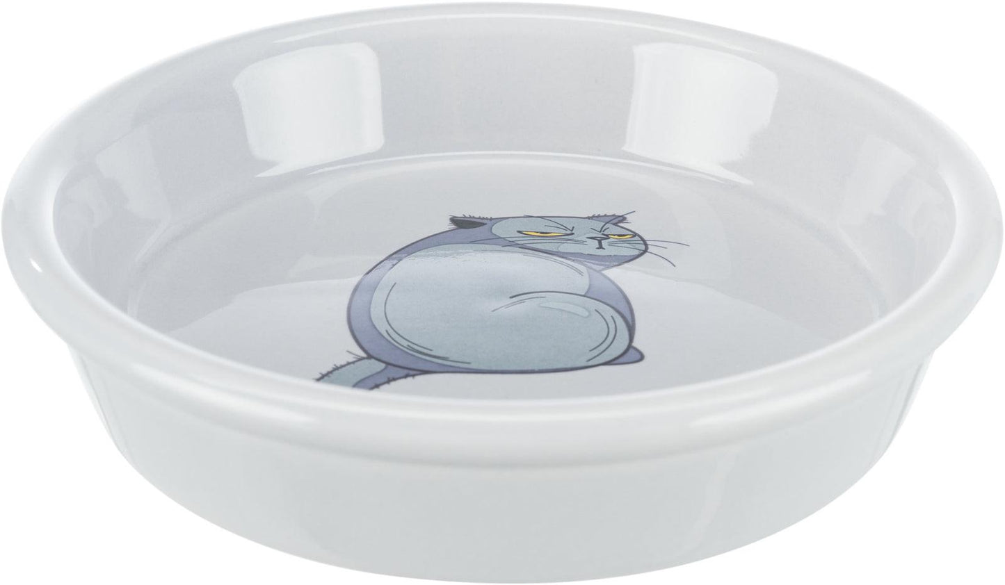 Trixie Bowl with motif, ceramic, 0.25 l/x· 13 cm, grey.