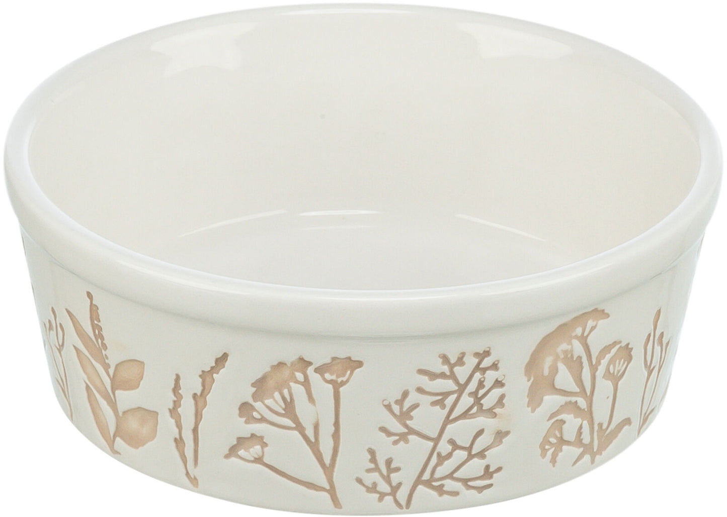 Trixie Bowl, textured motif, ceramic, 0.3 l/diam 12 cm, white/taupe