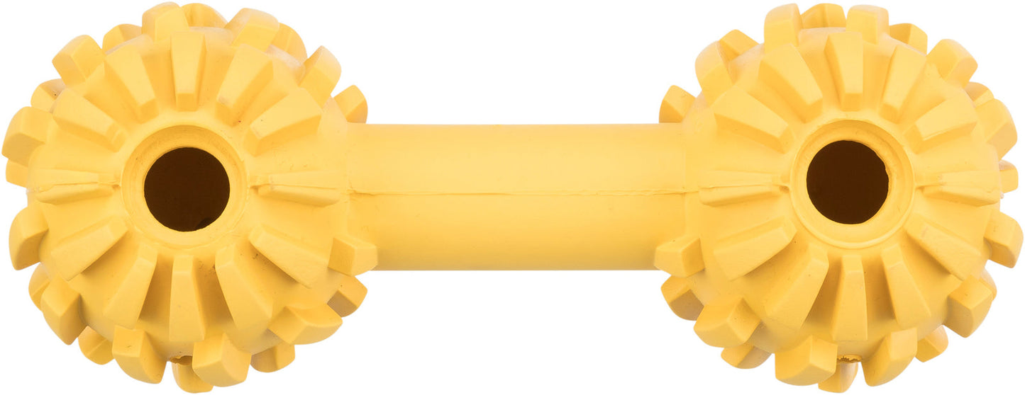 Trixie Dumbbell with bell, natural rubber, 17 cm