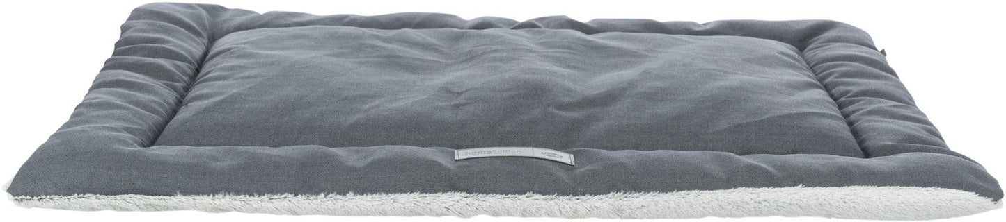 Trixie Farello lying mat, plush/wooven fabric, 90 x 65 cm, white-grey/grey.