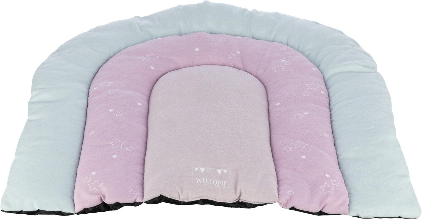 Trixie Junior patchwork lying mat, 68 x62 cm, mint/light lilac/pink.