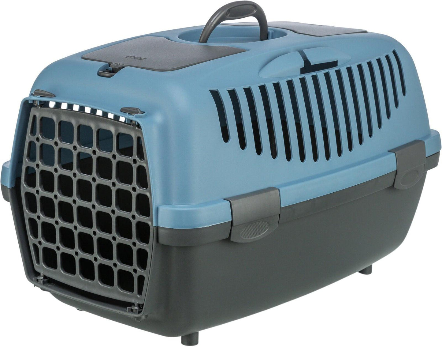 Trixie Capri 2 transport box, XS-S: 37 x 34 x 55 cm, dark grey/pastel blue.