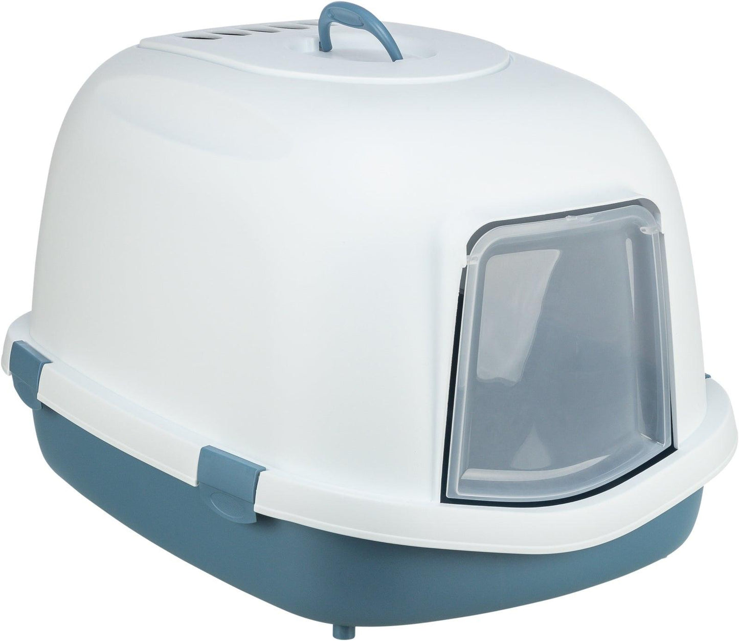 Trixie Primo XXL Top cat litter tray with hood, 56 x 47 x 71 cm, blue/white.
