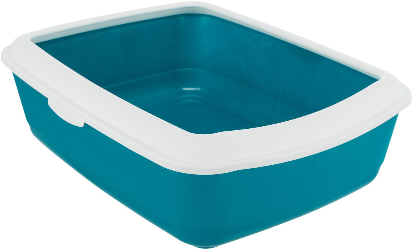 Trixie Classic cat litter tray, with rim, 37 x 15 x 47 cm, petrol/white.