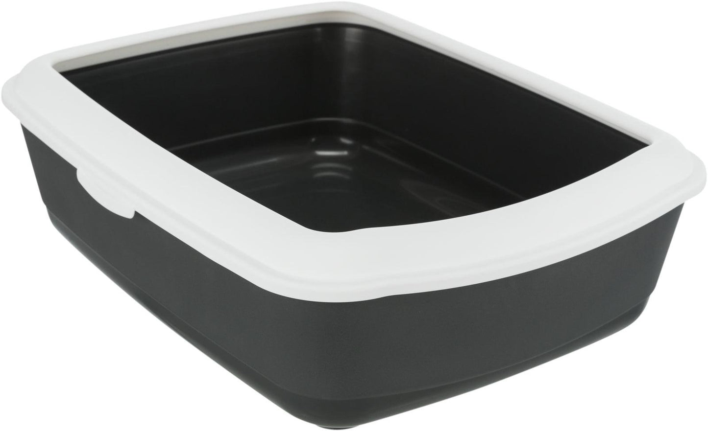 Trixie Classic cat litter tray, with rim, 37 x 15 x 47 cm, dark grey/white.