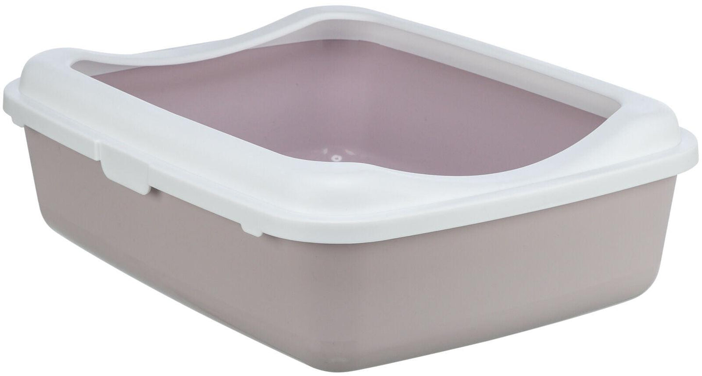 Trixie Classic cat litter tray, with rim, 37 x 15 x 48 cm, light lilac/white.