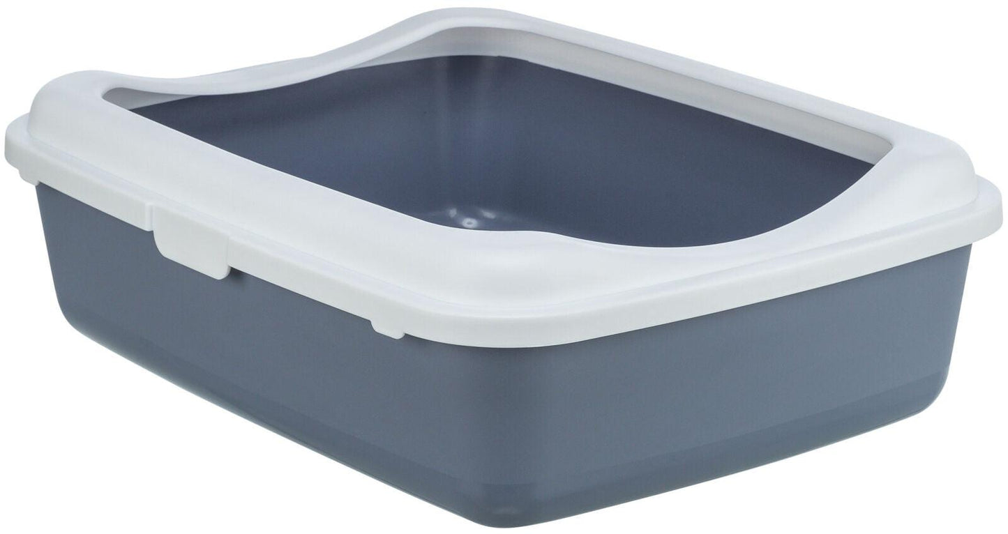 Trixie Classic cat litter tray, with rim, 37 x 15 x 48 cm, purple/white.