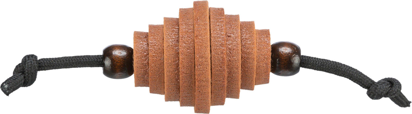 Trixie CityStyle rugby with rope, felt/wood, 13 cm