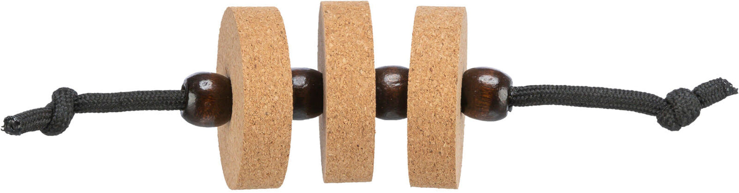 Trixie CityStyle discs on a string, cork/wood, Ç÷ 4 Ç? 14 cm