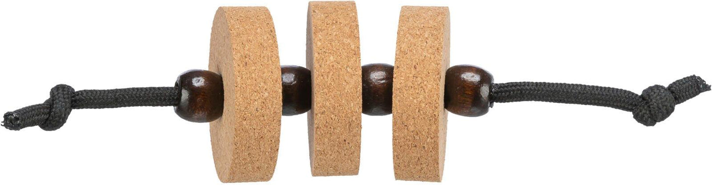 Trixie CityStyle discs on a string, cork/wood, x· 4 x14 cm.
