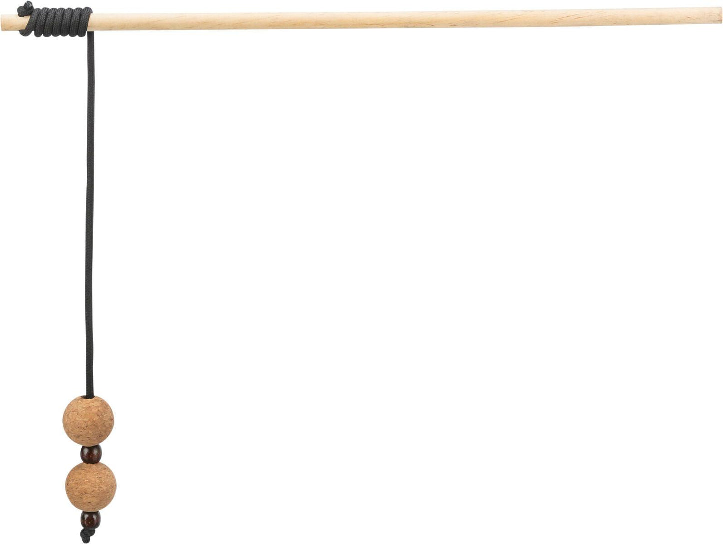 Trixie CityStyle playing rod with balls, wood/cork, 40 cm.