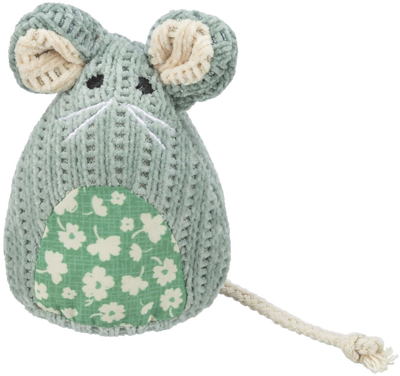 Trixie Mouse, seated, fabric, catnip, 11 cm.