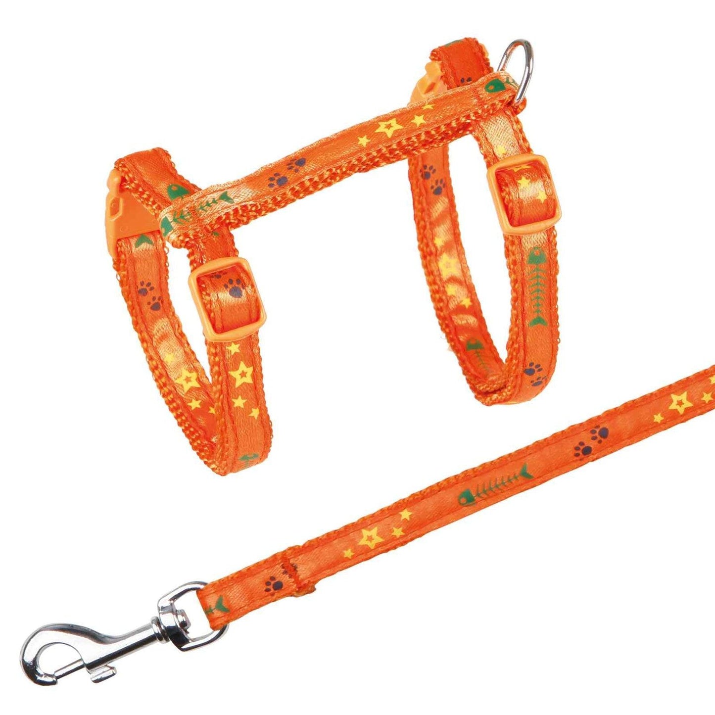 Trixie Kitten harness with leash, motif strap, nylon, 22-36 cm/10 mm, 1.20 m.