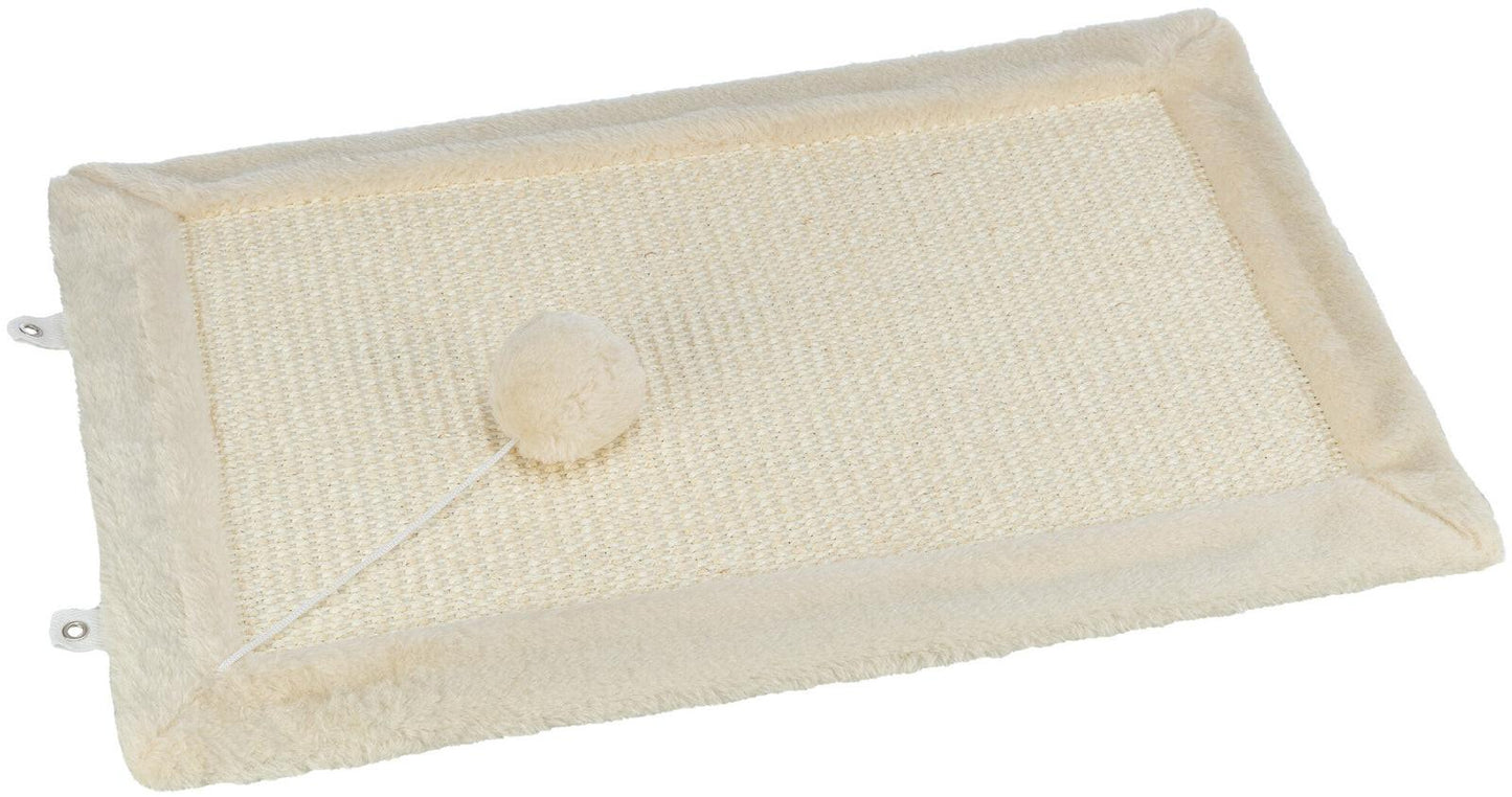 Trixie Scratching mat with plush border, 55 x 35 cm, natural/brown.