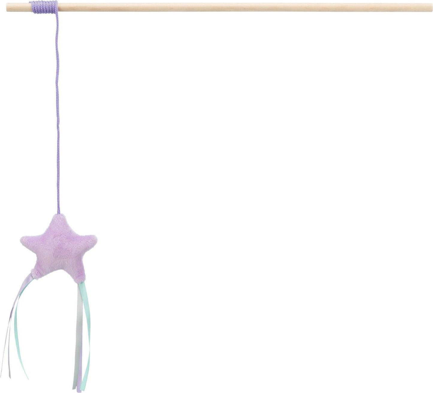 Trixie Junior playing rod with star, plush wood.