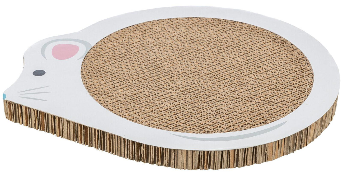 Trixie Junior scratching cardboard, mouse, catnip, 35 x 2.5 x 29.5 cm, white.