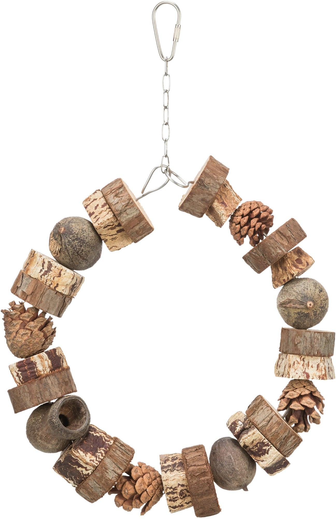 Trixie Ring swing wood/pine cone, 18 cm.