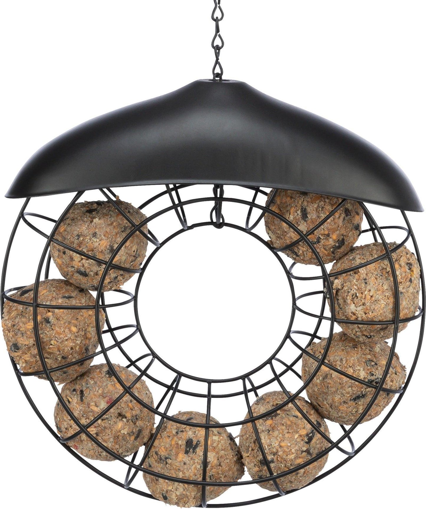 Trixie Fat ball feeder/roof, round, 8 fat balls, metal.