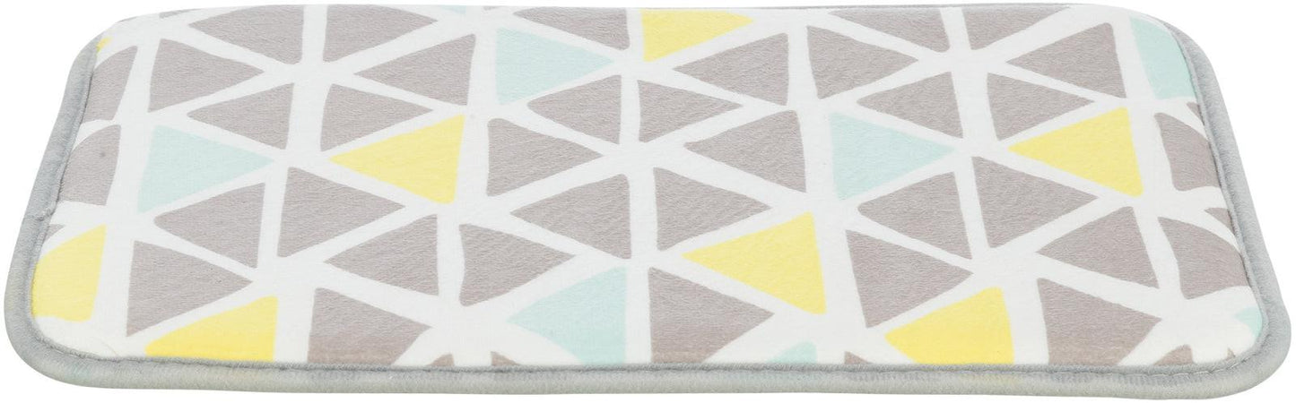 Trixie Sunny lying mat square plush, 37 X 24 cm, multi coloured//grey.