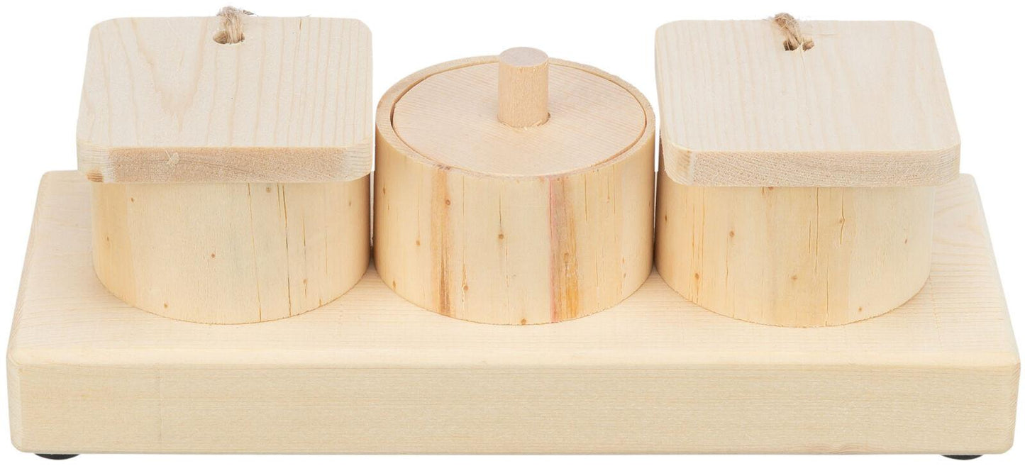 Trixie Snack cups, wood, 15 x4.5 x6 cm.