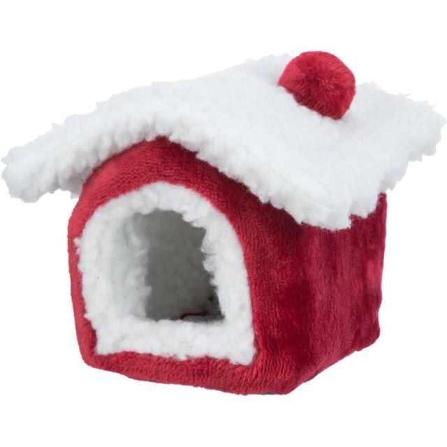 Trixie Xmas cuddly cave, mice/hamsters, 15 x 12 x 15 cm, red/white.