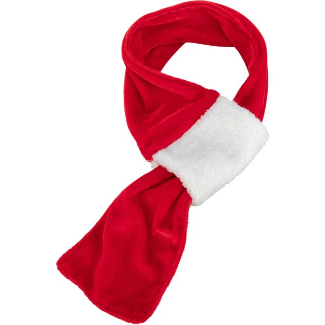 Trixie Xmas scarf, flannel look/plush, 50 cm, red/white
