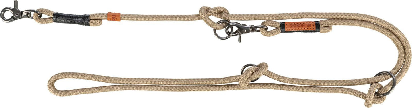 Trixie BE NORDIC adjustable lead, S-M: 2.00 m/x· 8 mm, sand/black.