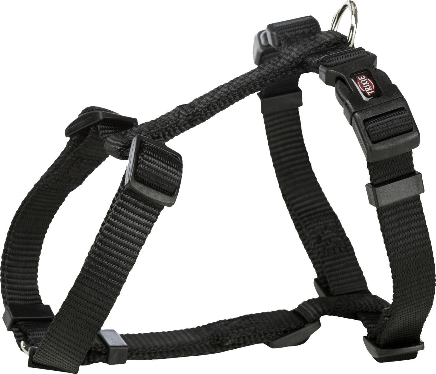 Trixie Premium H-harness, L-XL: 75-120 cm/25 mm, black.