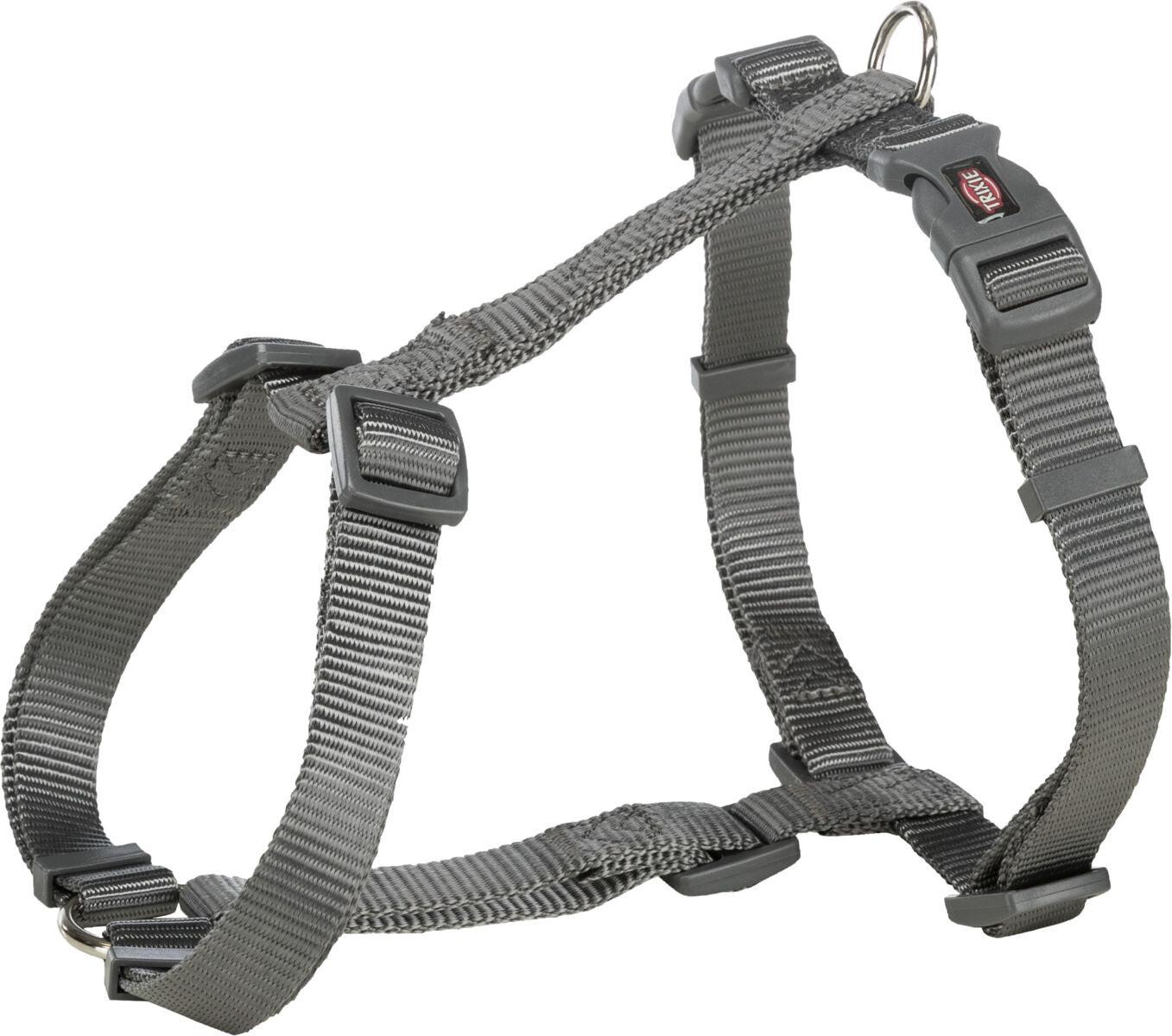Trixie Premium H-harness, L-XL: 75-120 cm/25 mm, graphite.