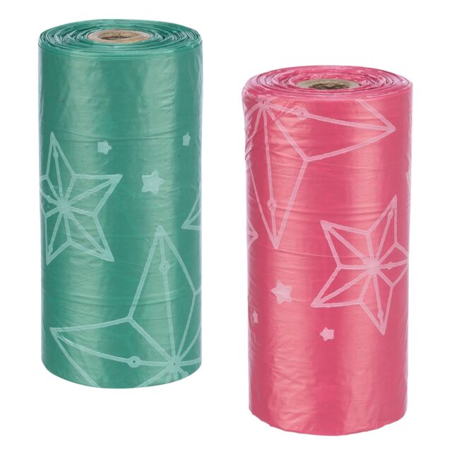 Trixie Xmas dog poop bags, 8 rolls of 20 bags, sorted