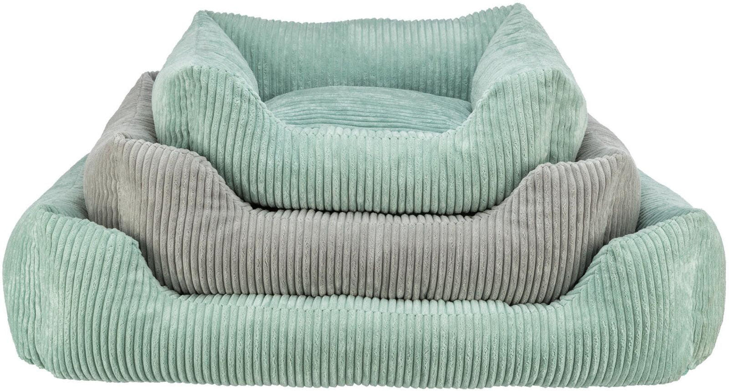 Trixie Jonna vital bed, corduroy plush, rectangular, 100 x 70 cm, sage.