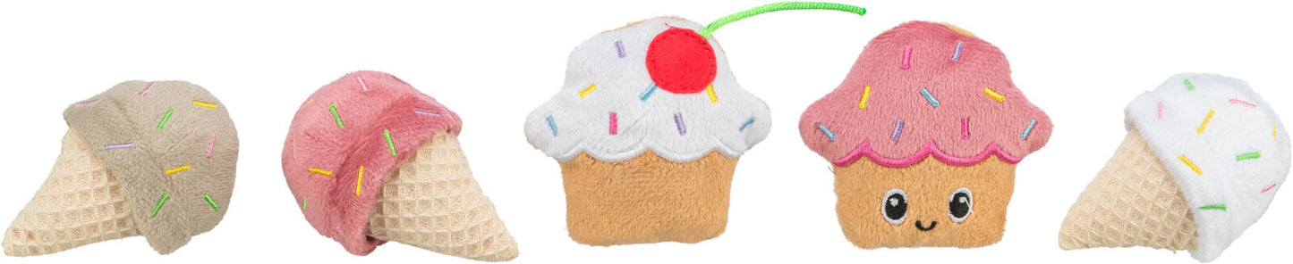 Trixie Ice cream and cupcake, plush, catnip, 7 cm