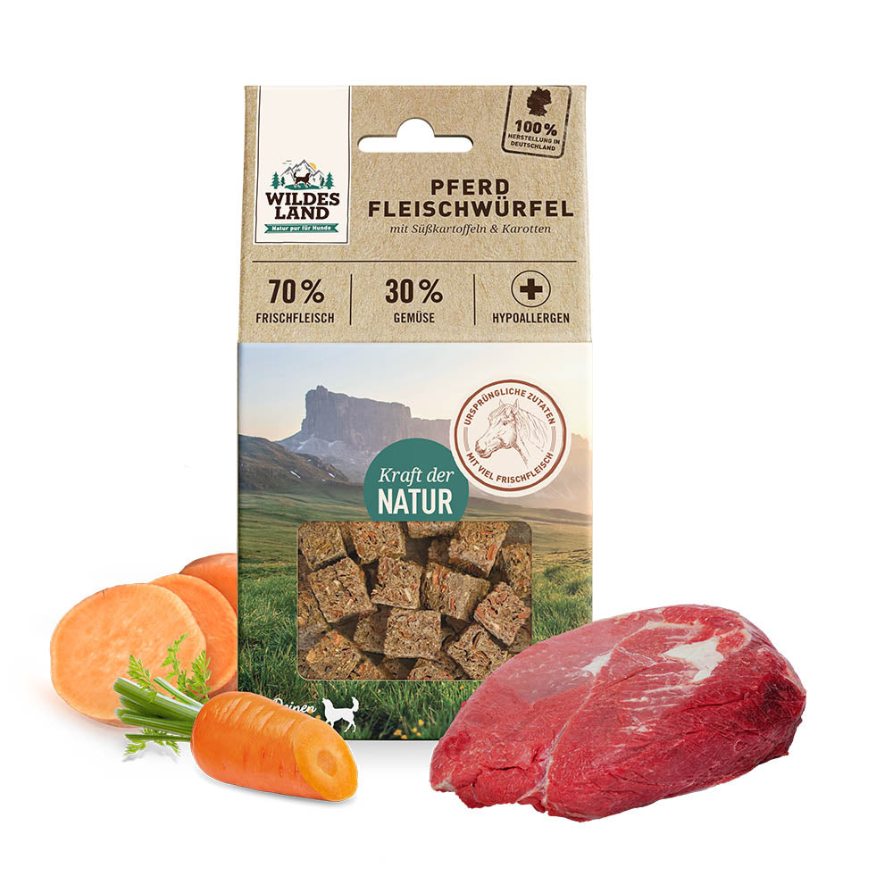 Wildes Land Meat Cubes Horse – 100g