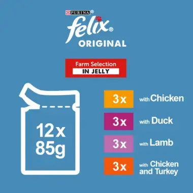 Felix Original Farm Selection In Jelly Wet Cat Food x12